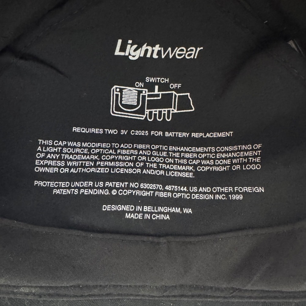 NASCAR Racing Black Baseball Cap with Fiber Optic Enhancements Adjustable - Picture 8 of 13